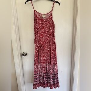 Knox Rose Red Floral Spaghetti-Strap Maxi Dress